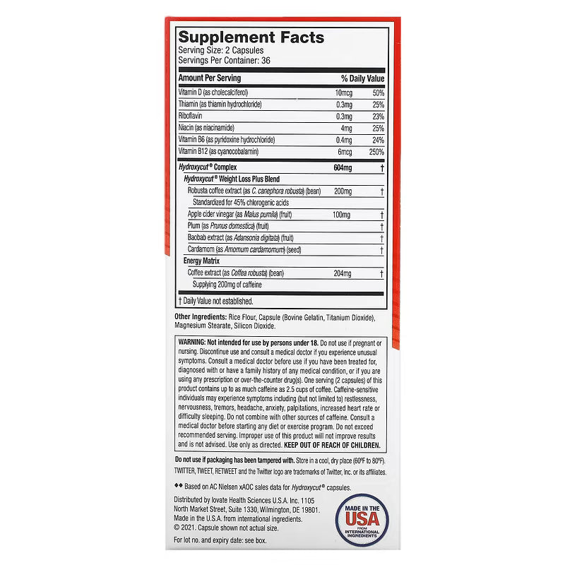 Hydroxycut, Weight Loss Original, 72 Fast-Release Capsules