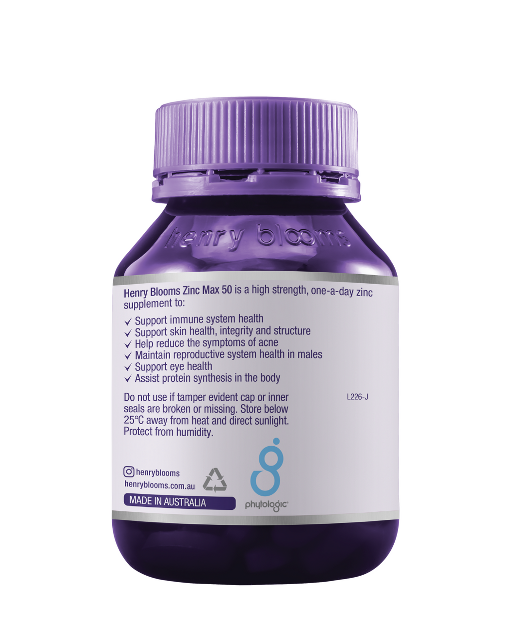 Henry Blooms Zinc Max 50 (60 Hard Capsules)