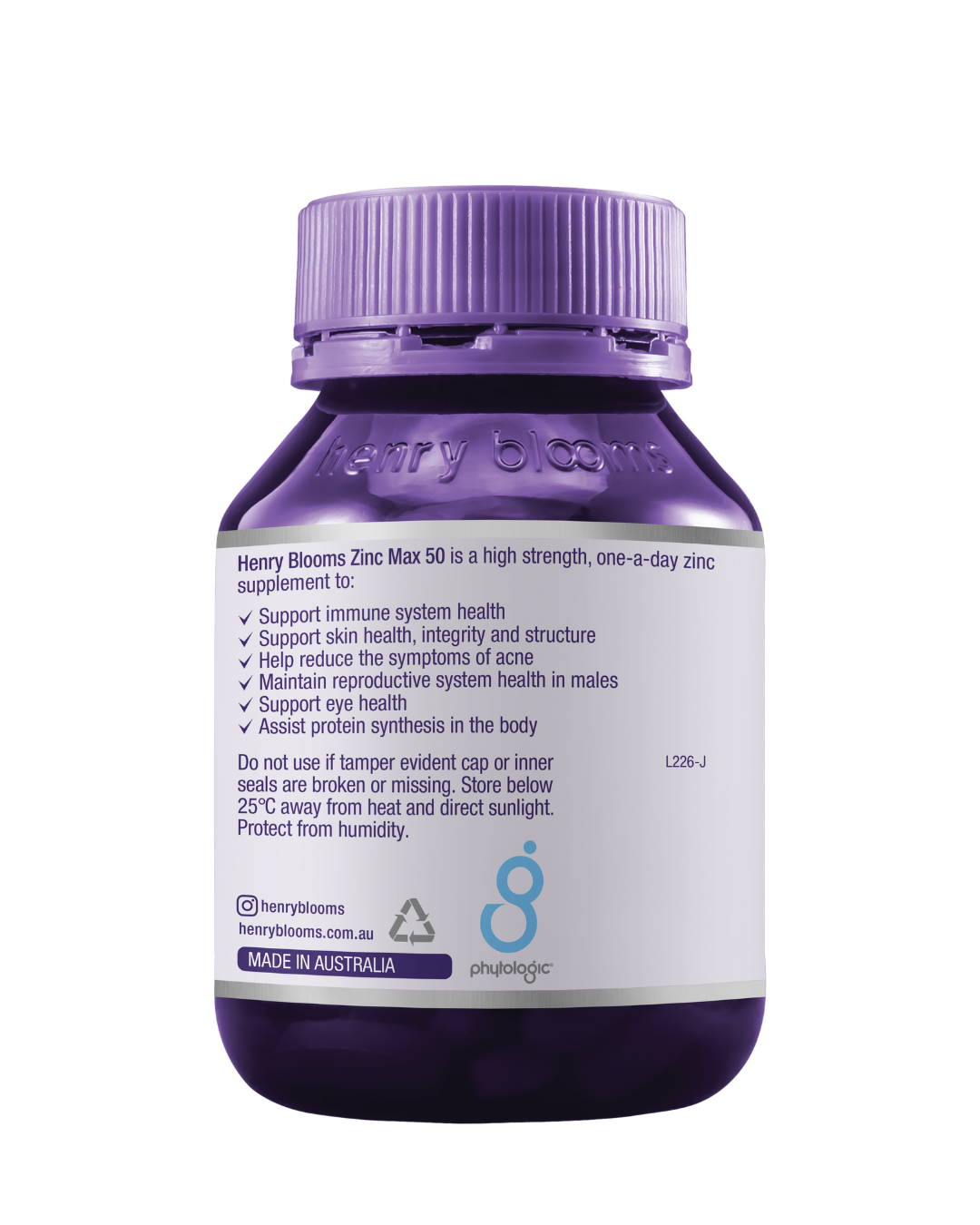 Henry Blooms Zinc Max 50 (60 Hard Capsules)