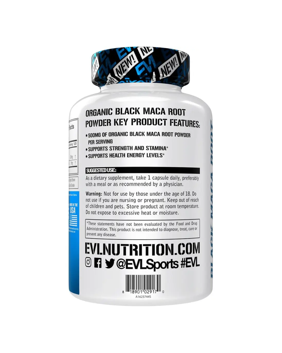 EVLution Nutrition, Black Maca Root, 60 Veggie Capsules