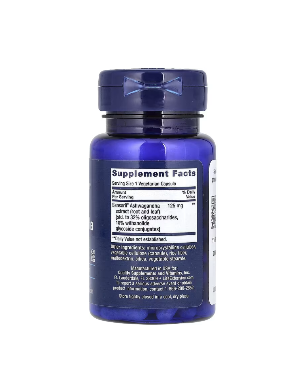 Life Extension Optimized Ashwagandha (60 Vegetarian Capsules)