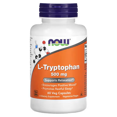 NOW Foods L-Tryptophan 500 mg (60 Veg Capsules)