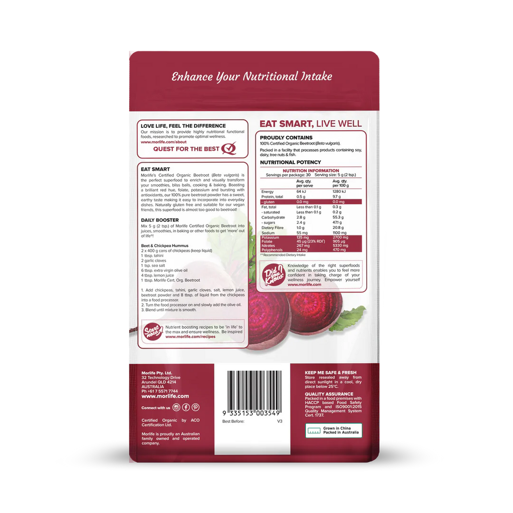 Morlife Organic Beetroot Powder