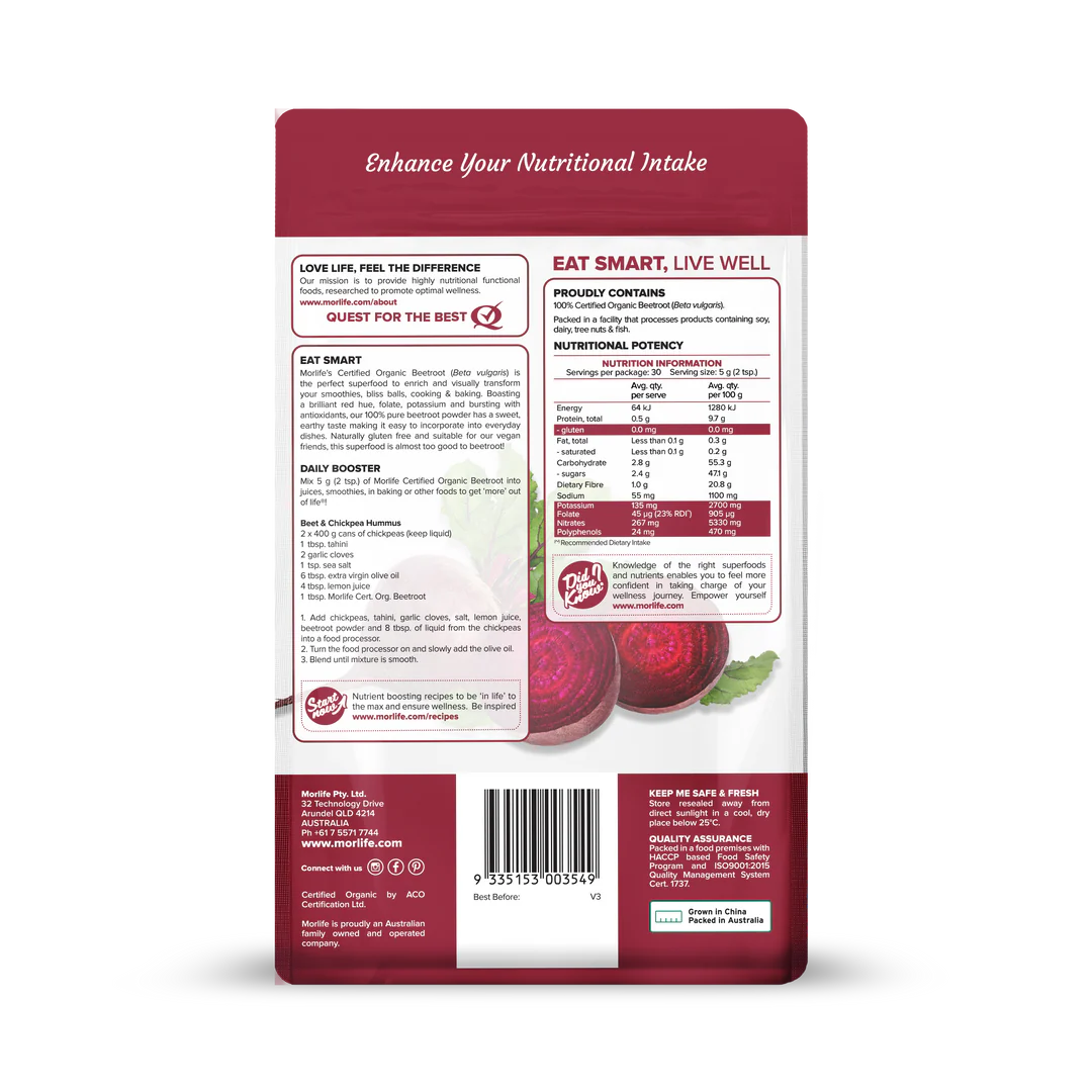 Morlife Organic Beetroot Powder