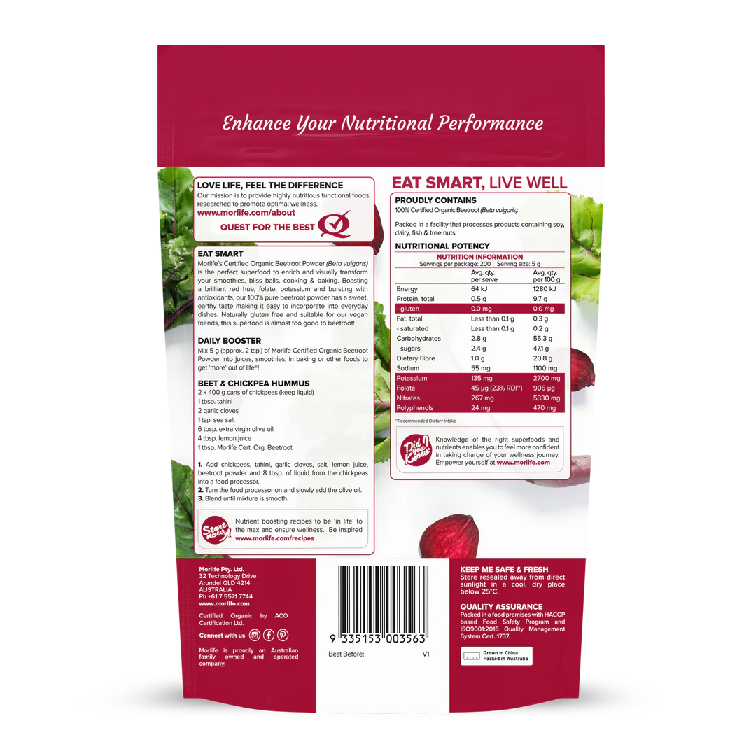 Morlife Organic Beetroot Powder