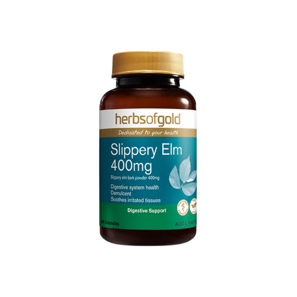 Herbs Of Gold 400mg Slippery Elm (60 Capsules)