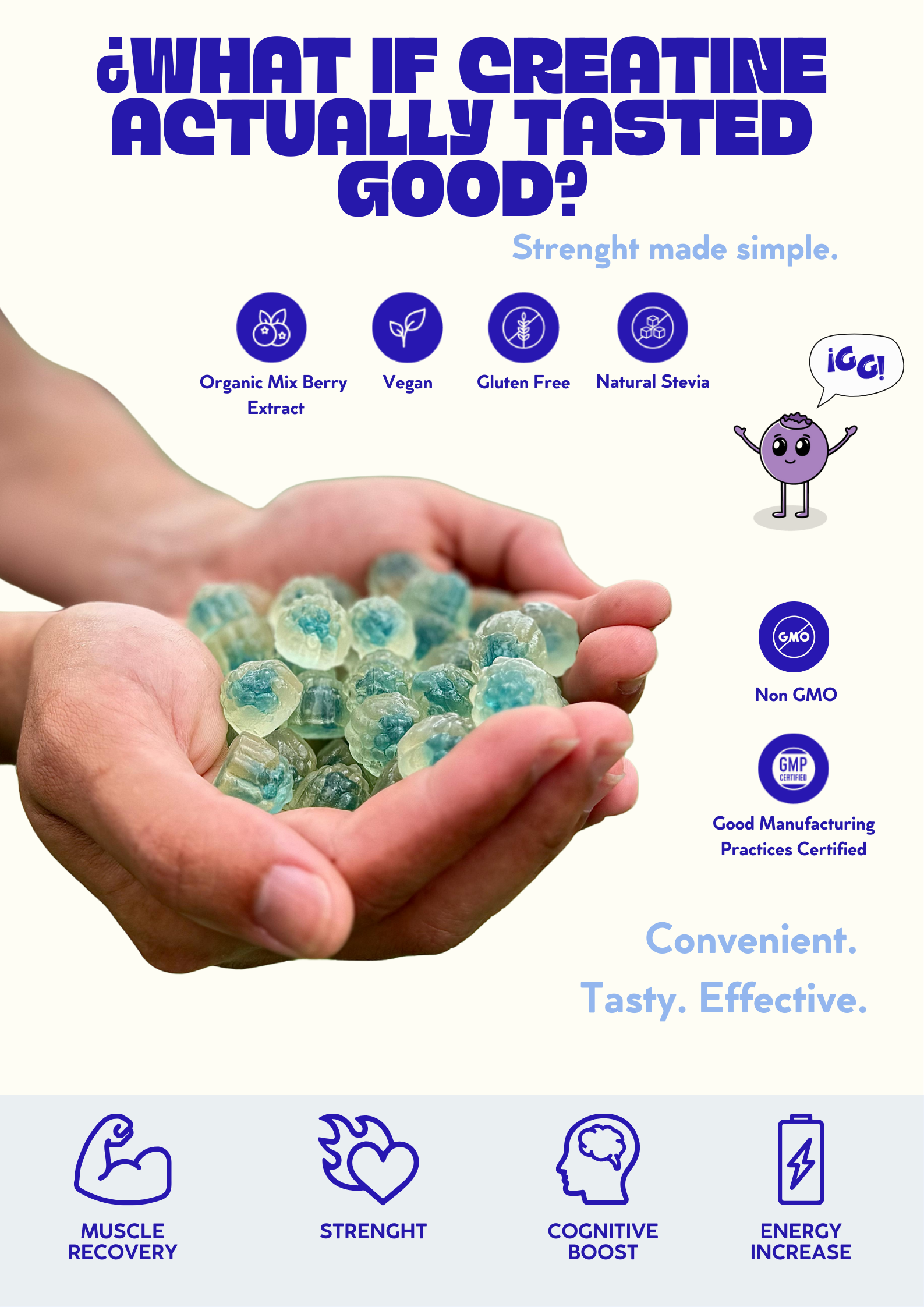 GOGOM Creatine Hcl Gummies 90 Gummies