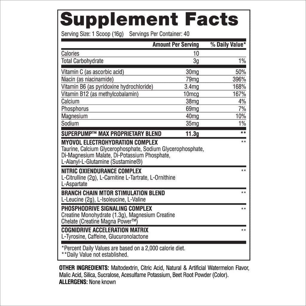 Gaspari Nutrition SuperPump MAX Pre-workout 640g 40serves