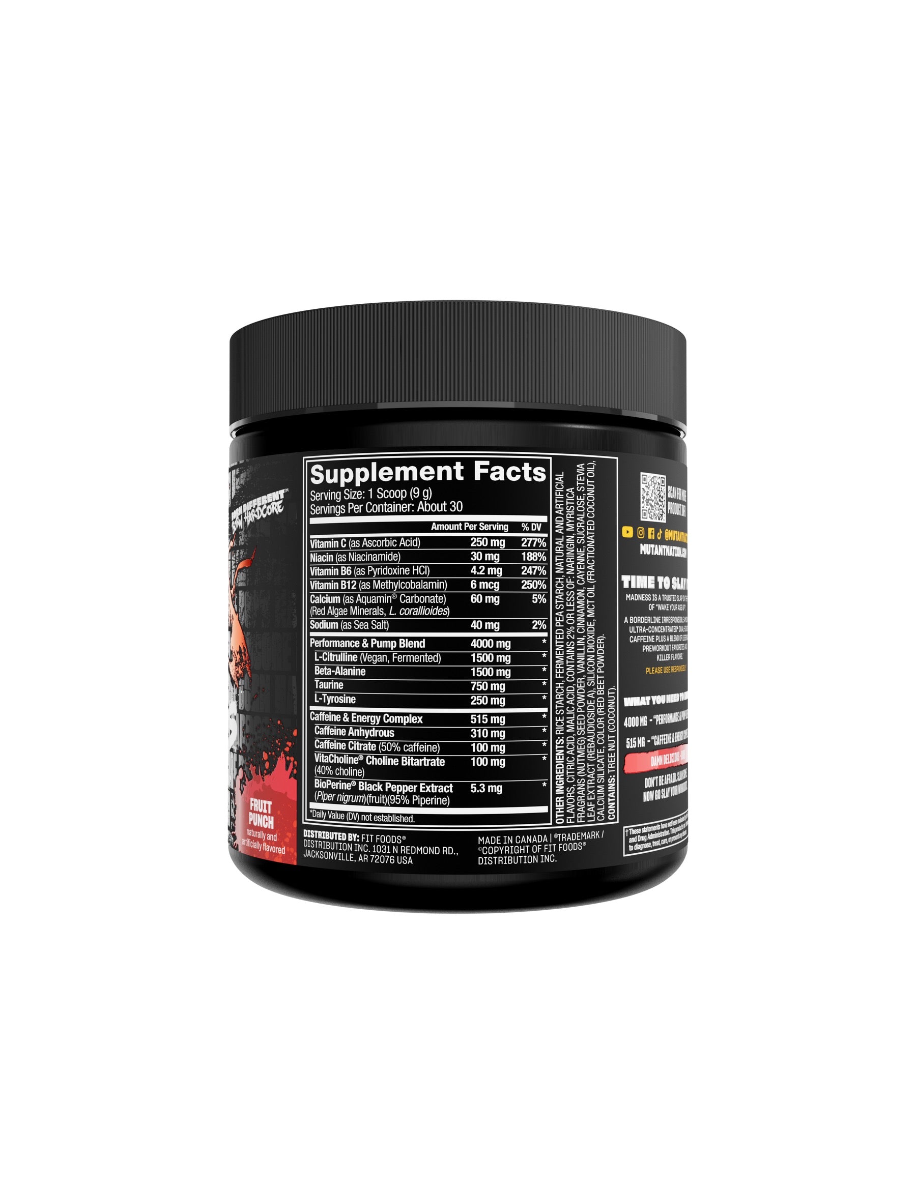 Mutant Madness Pre-workout 270g 30serves