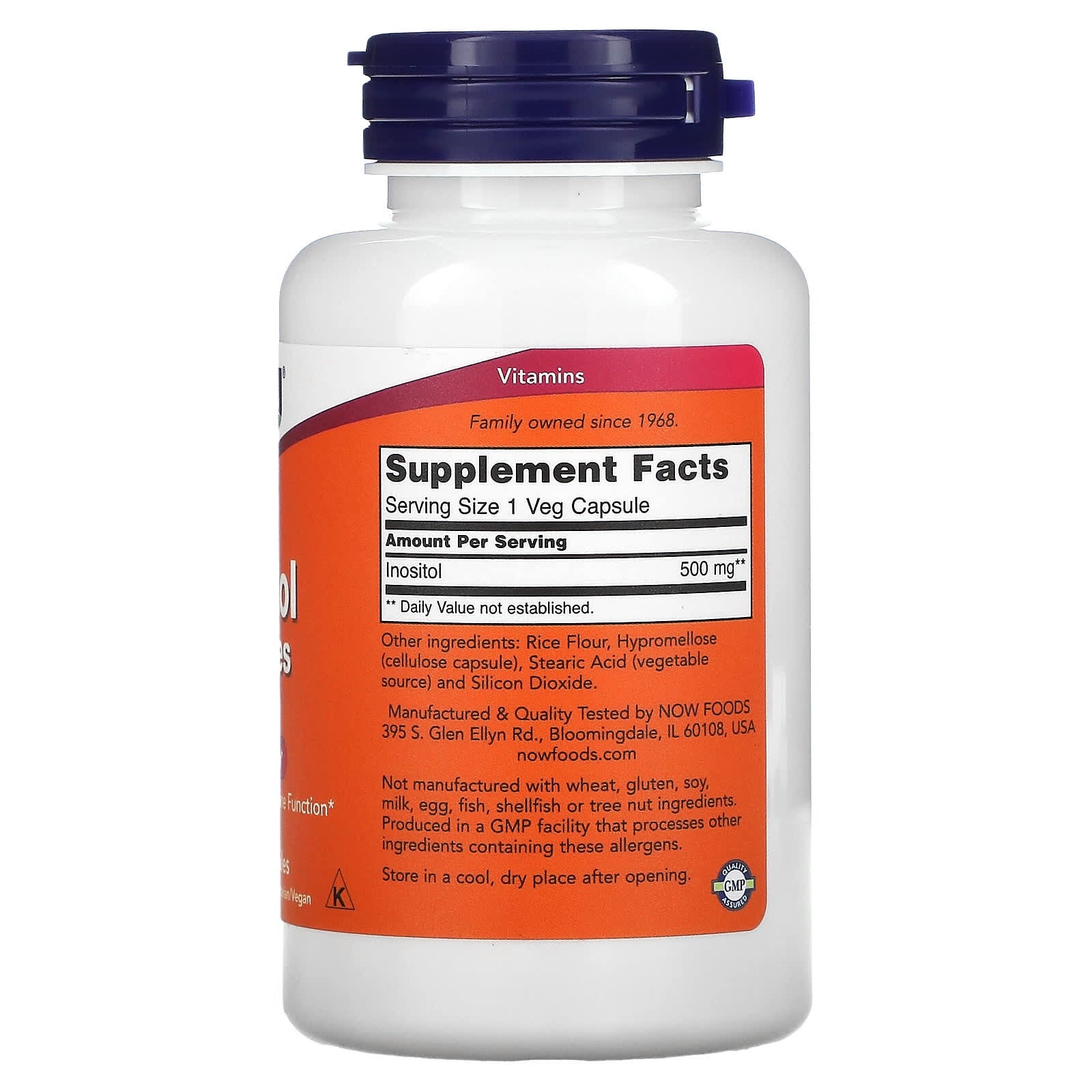 Now Nutrition Inositol 500mg 100veg capsules