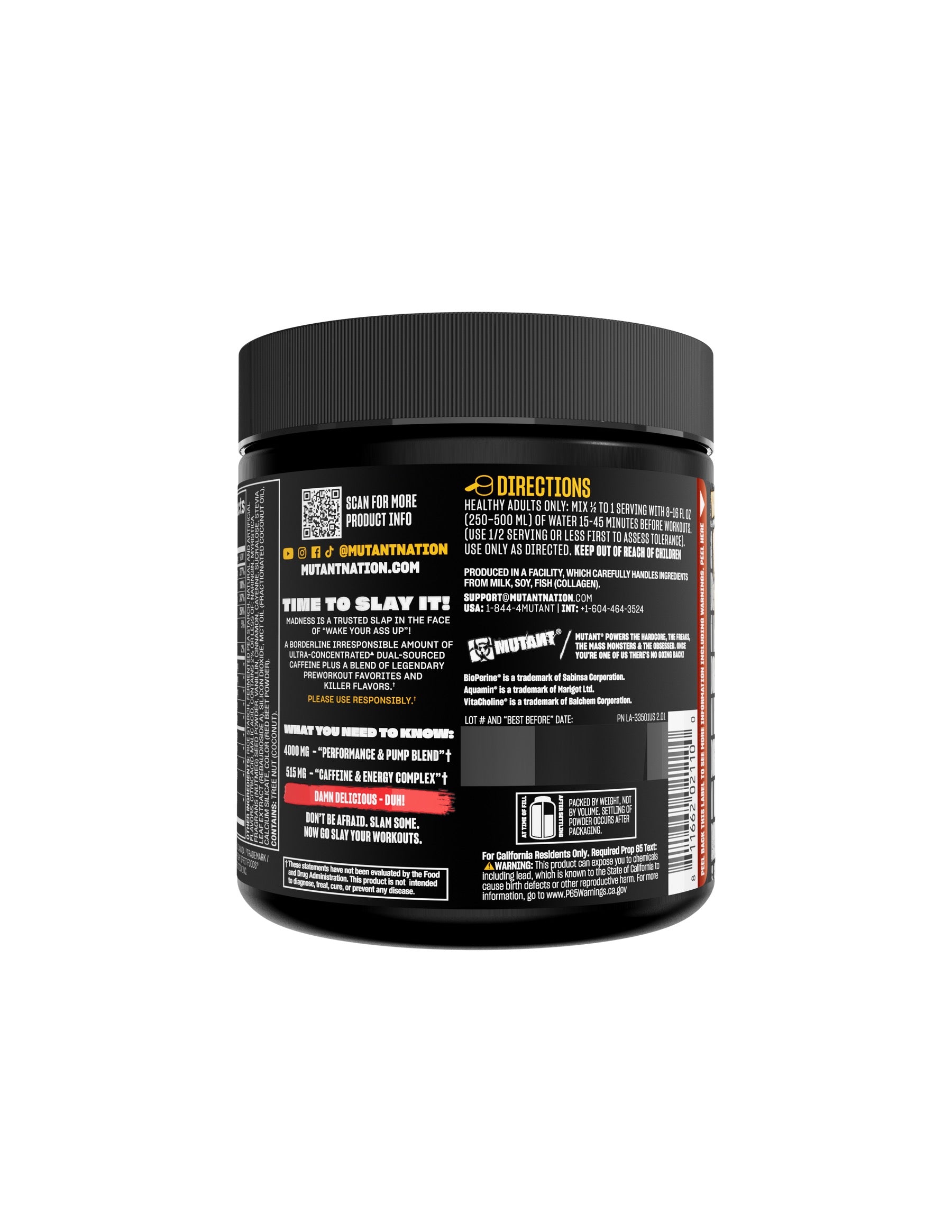 Mutant Madness Pre-workout 270g 30serves