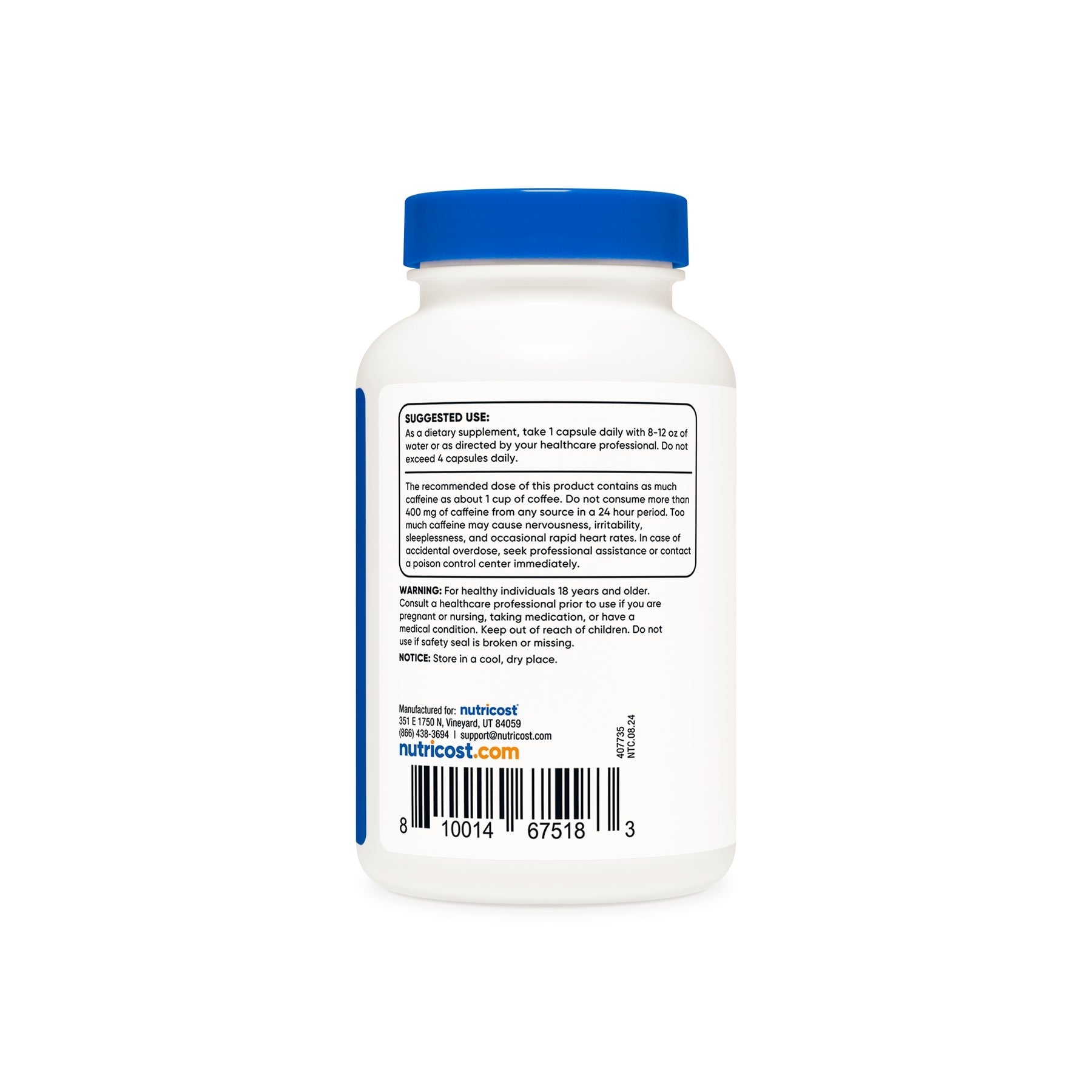Nutricost Caffeine 200mg 250capsules