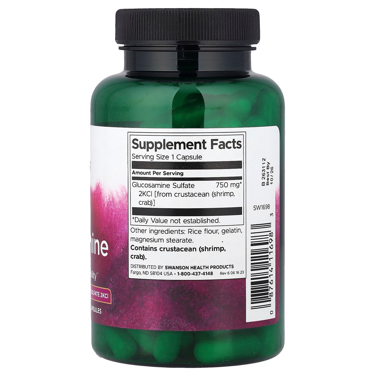 Swanson Mega Glucosamine 750mg 120 capsules
