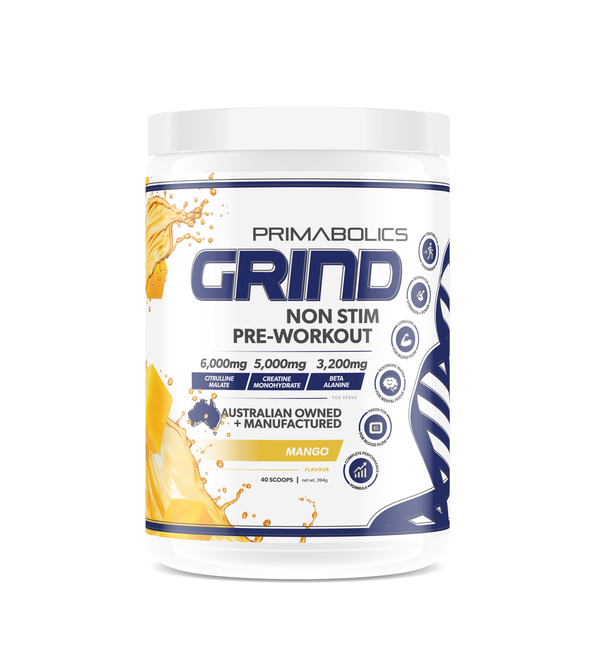 Primabolics Grind Non Stim Pre-workout 394g 40serves