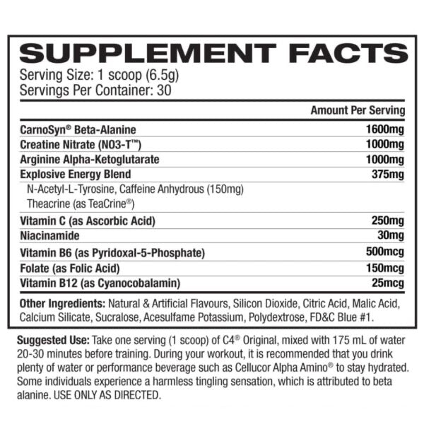 C4 Pre-workout 390g 60serves