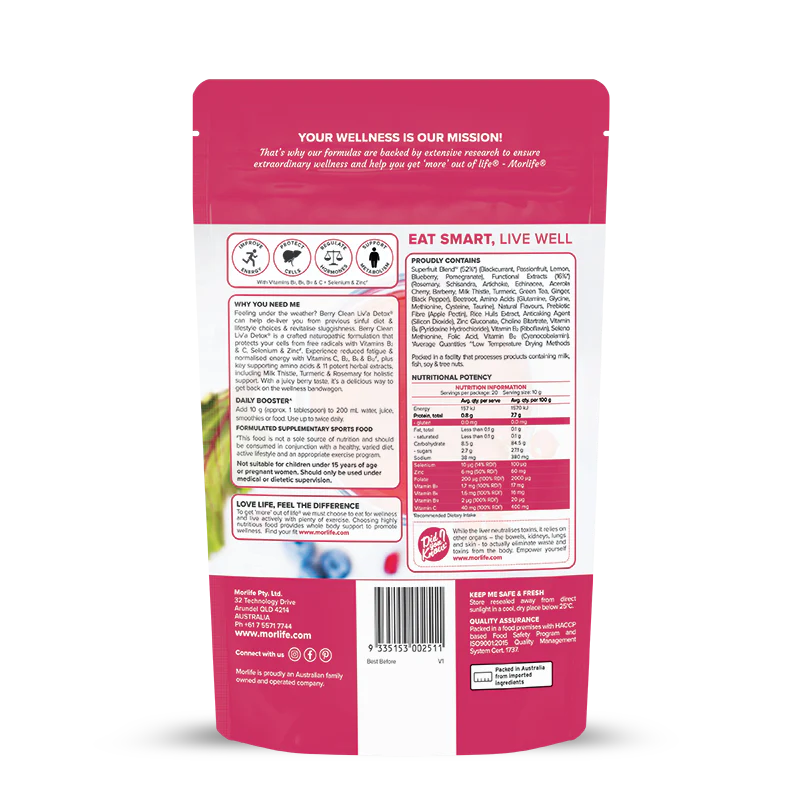 Morlife Berry Clean Liva Detox Berry Elixir