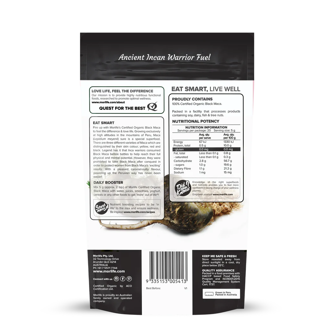Morlife Organic Black Maca Powder