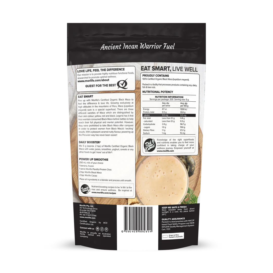 Morlife Organic Black Maca Powder