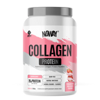 NOWAY Collagen Protein container with pink and white design on a white background