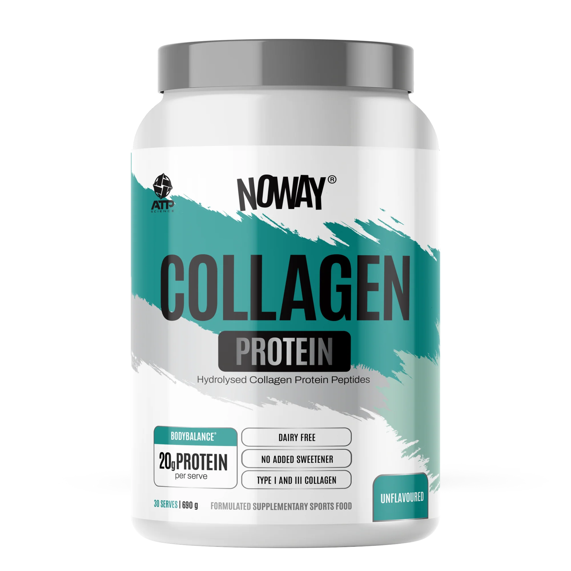 Container of Noway Collagen Protein on a white background