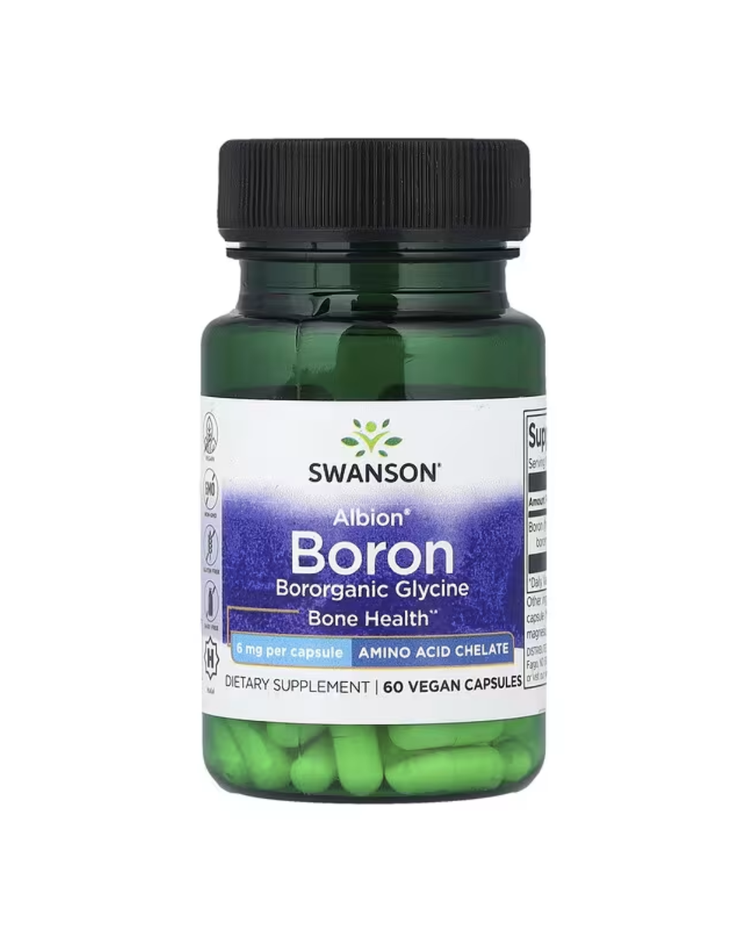 Swanson, Albion® Boron, 6 mg, 60 Vegan Capsules