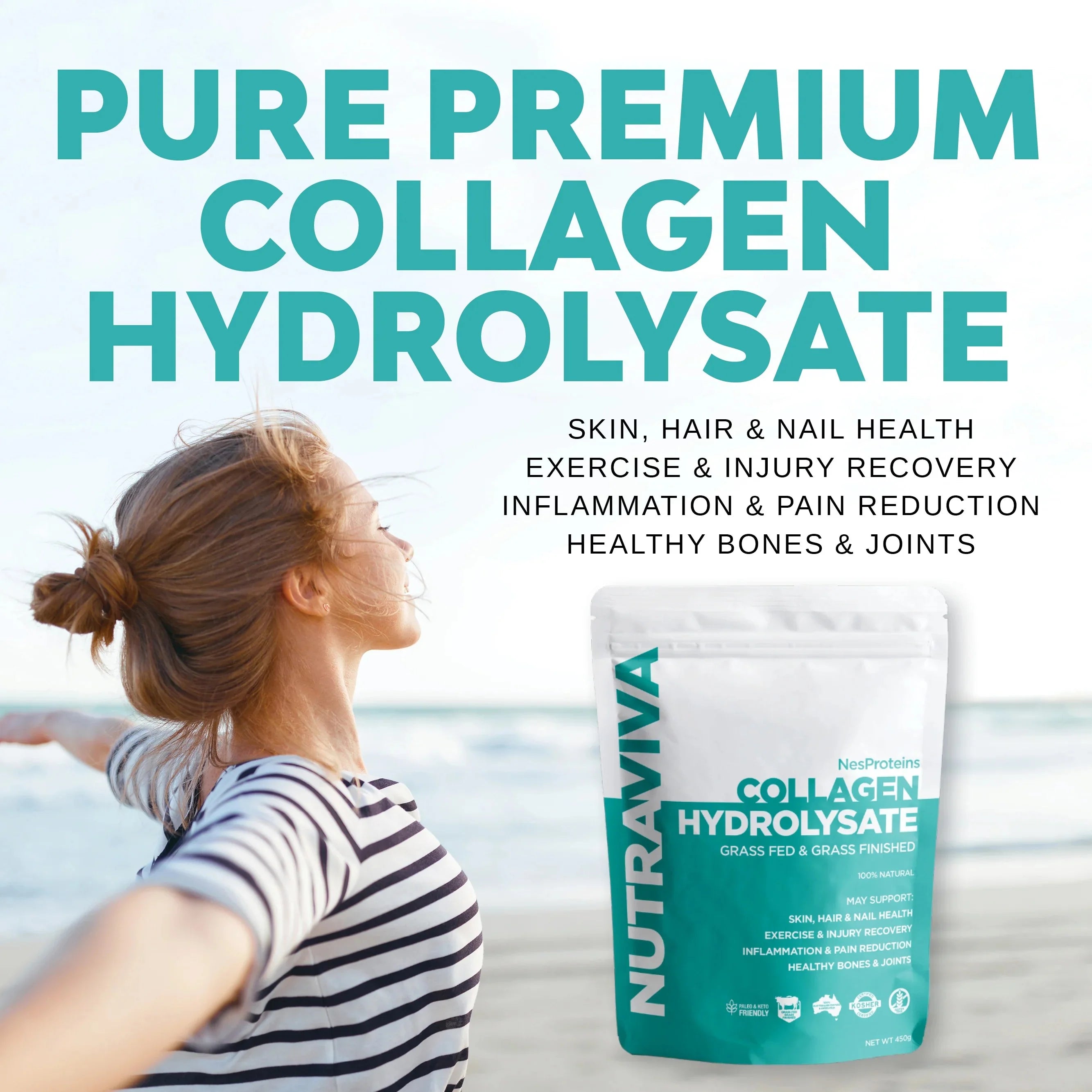 NUTRAVIVA AUSTRALIAN COLLAGEN HYDROLYSATE (BEEF) 400G