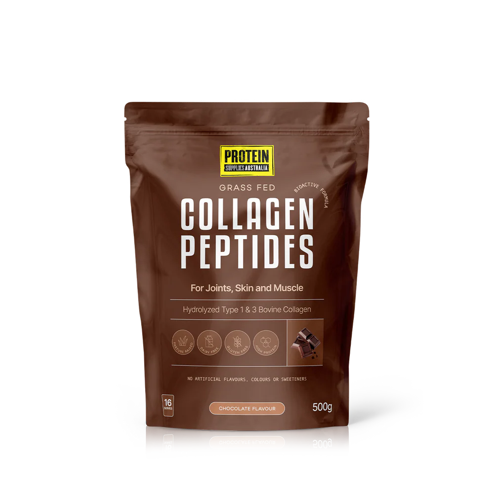 Package of Protein Supplies Australia collagen peptides on a white background