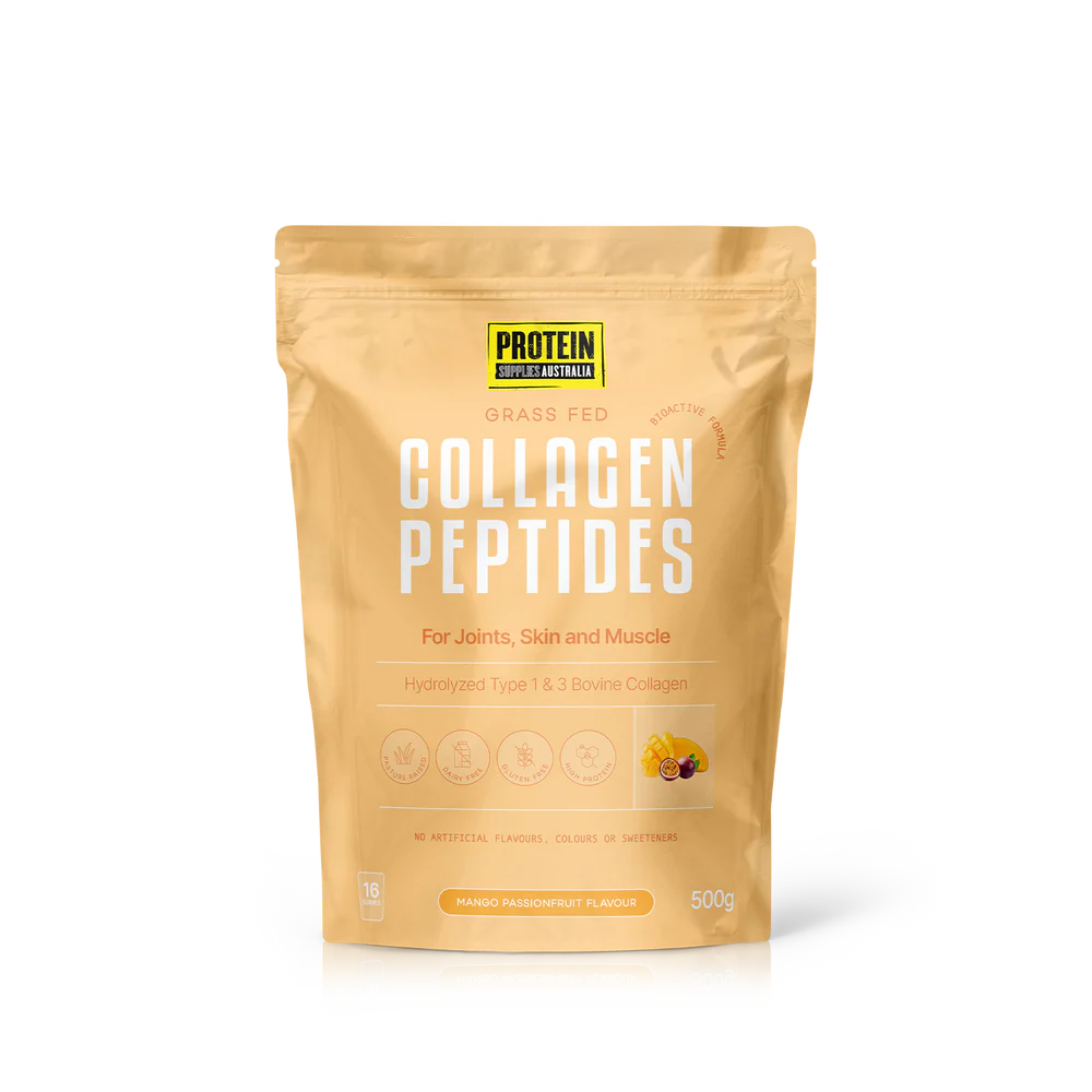 Package of Protein Australia Collagen Peptides on a white background
