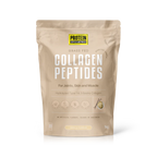 Beige package of Protein Australia Collagen Peptides on a white background