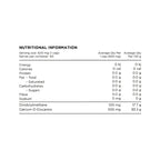 Nutritional information label for a supplement on a white background