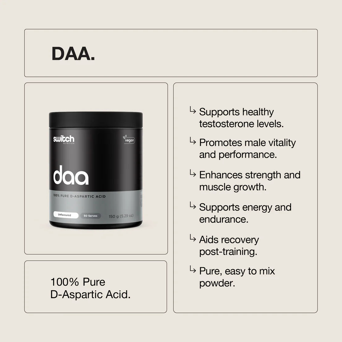 Switch Nutrition DAA (D-Aspartic Acid)