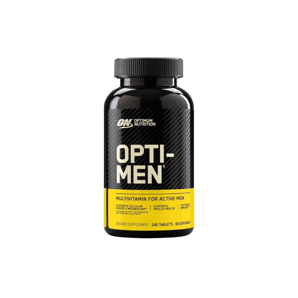 Optimum Nutrition Opti-Men multivitamin bottle on a white background