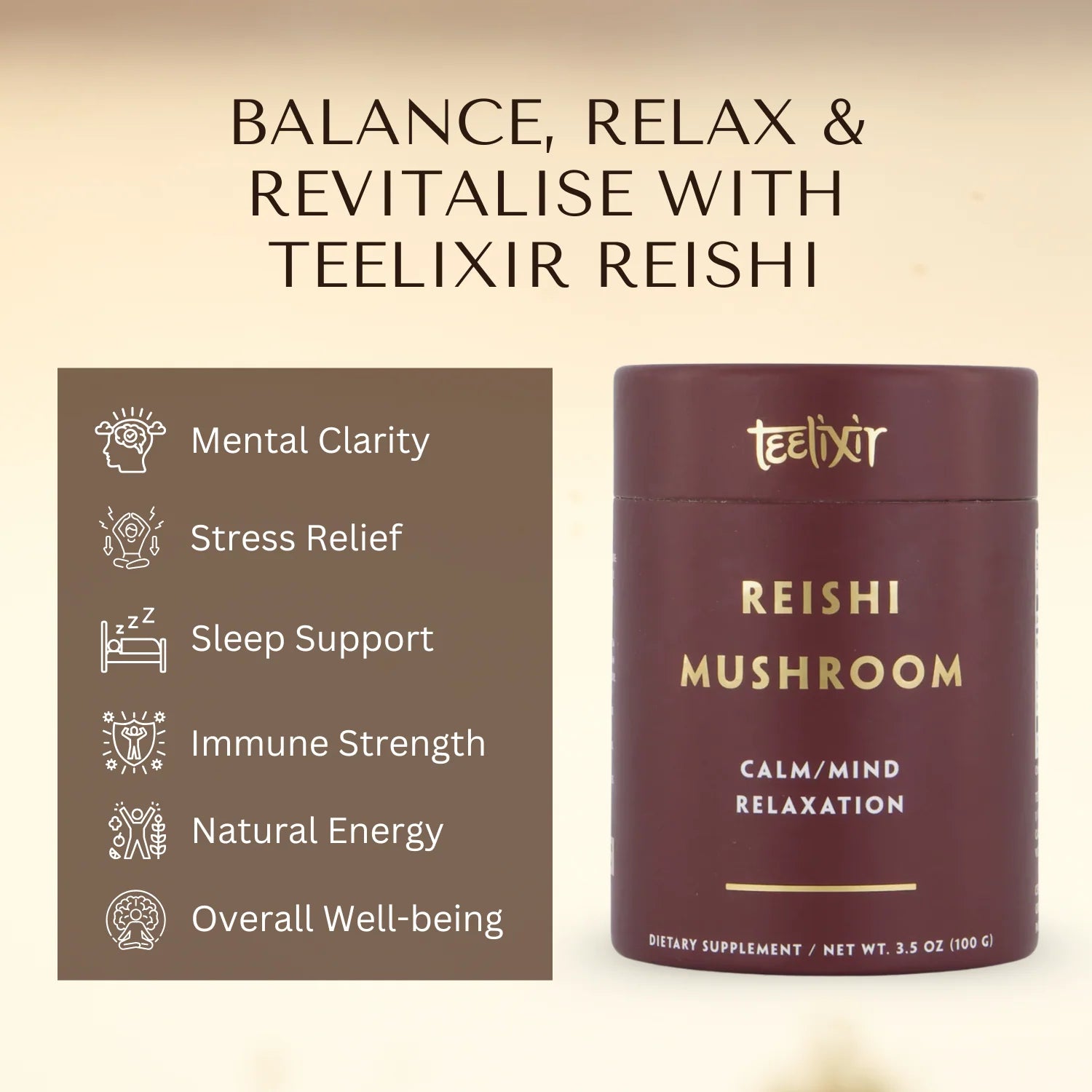 Teelixir Organic Reishi Mushroom (10:1) 100g