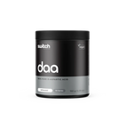 Black container of DAA powder with 'switch' branding on a white background