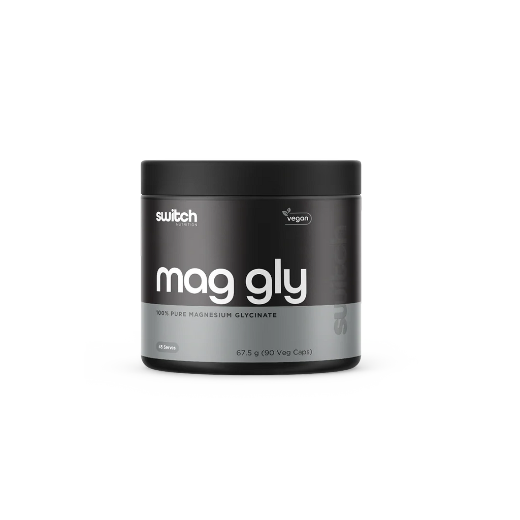 Container of 'mag gly' by switch on a white background