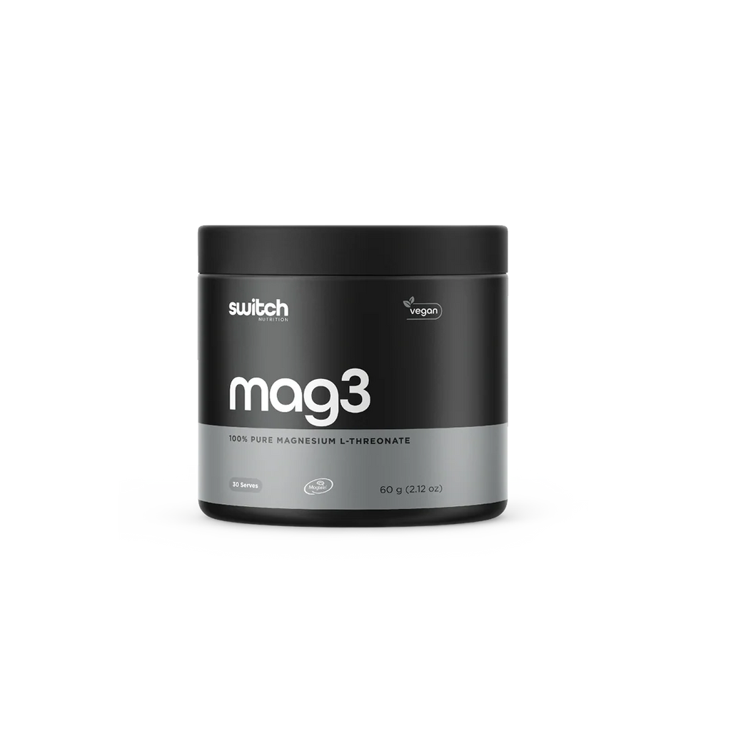 Black and gray container of switch mag3 on a white background