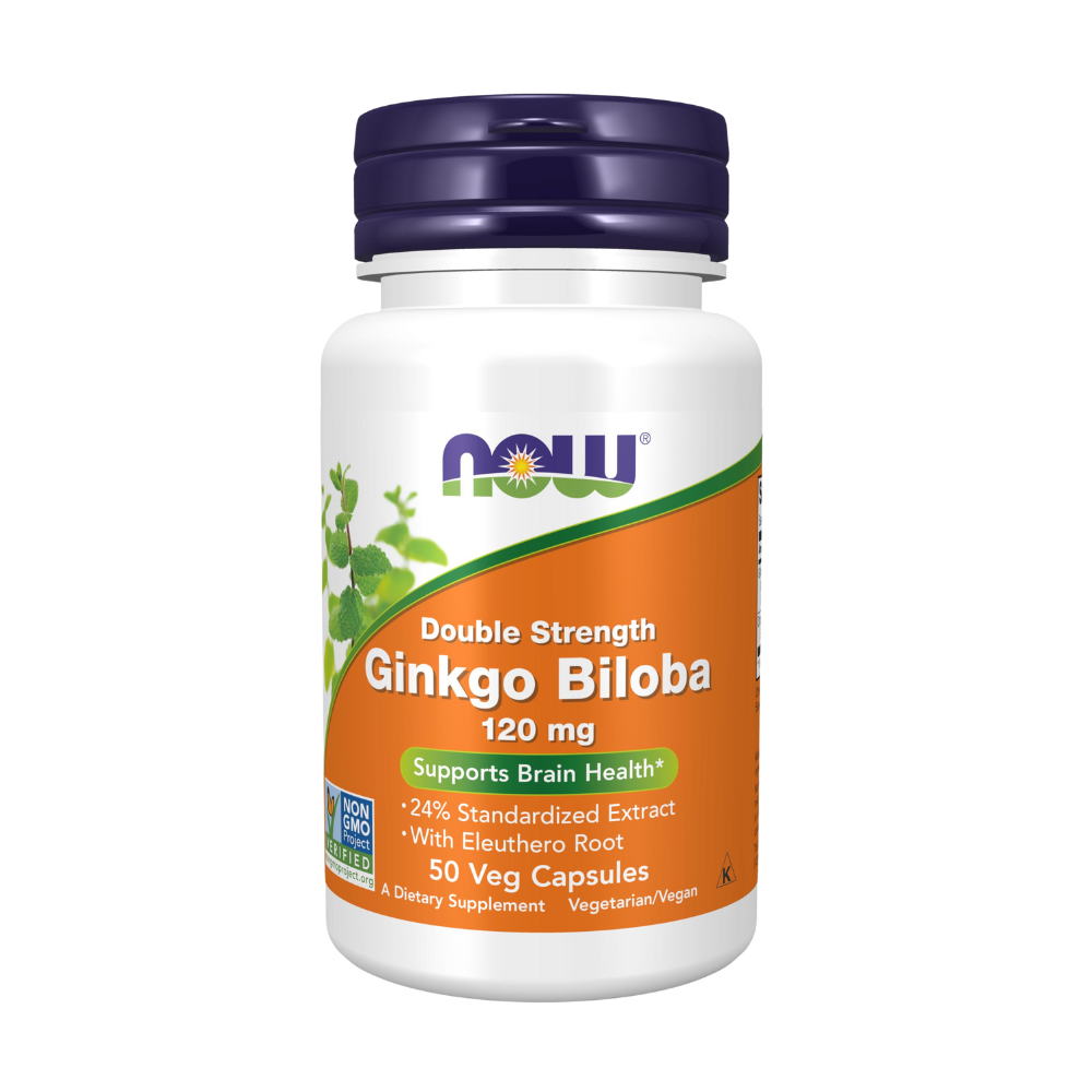 Now Ginkgo Biloba 120mg 50 Veg Capsules