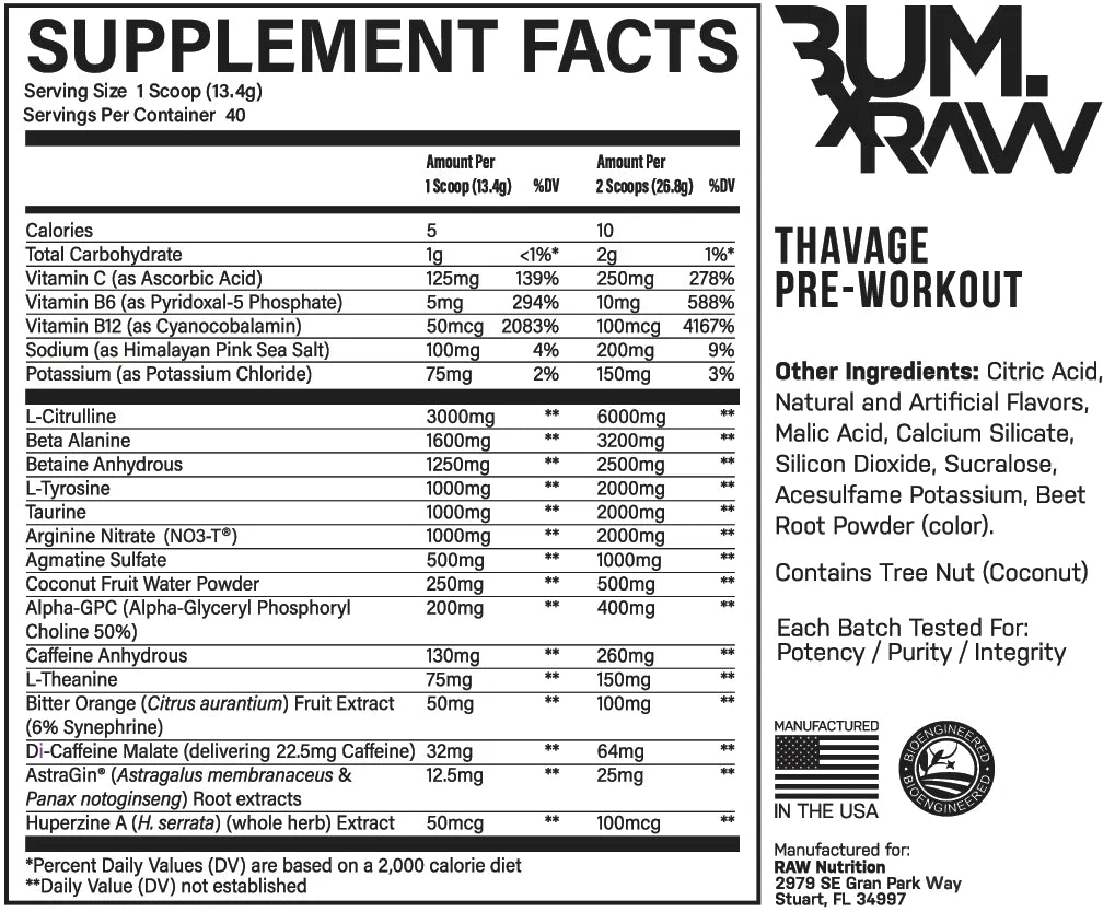 CBum Thavage Pre-Workout 40 Serves 528g