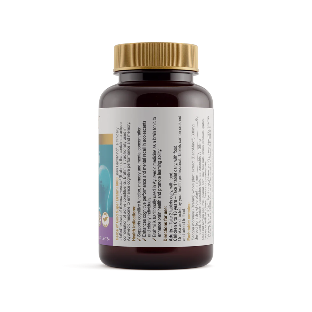 Herbs Of Gold Super Brahmi 6000 (60 Tablets)