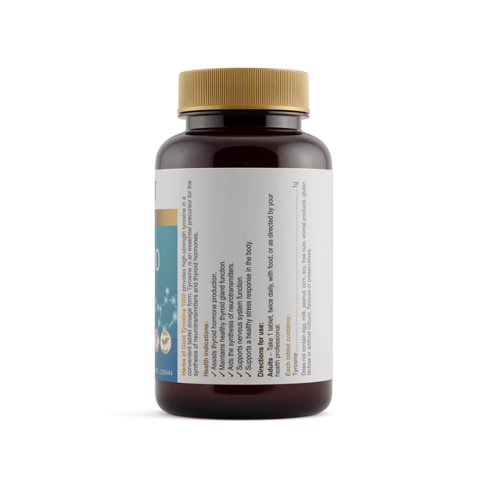 Herbs Of Gold Tyrosine 1000 (60 Tablets)