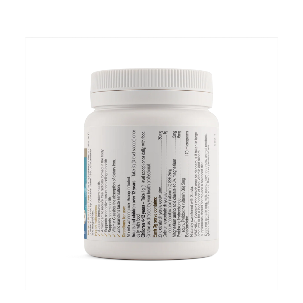 Herbs Of Gold Raspberry Flavour Zinc Forte + C (100g Oral Powder)