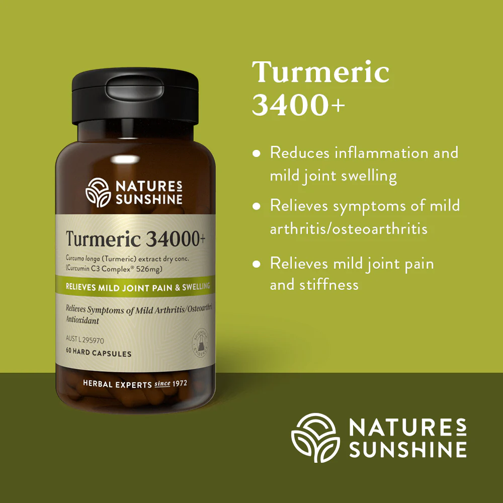 Natures Sunshine Turmeric 34000+ 60 Hard Caps