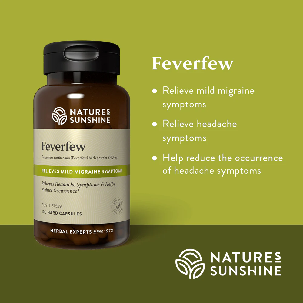 Natures Sunshine Feverfew 100 Hard Caps