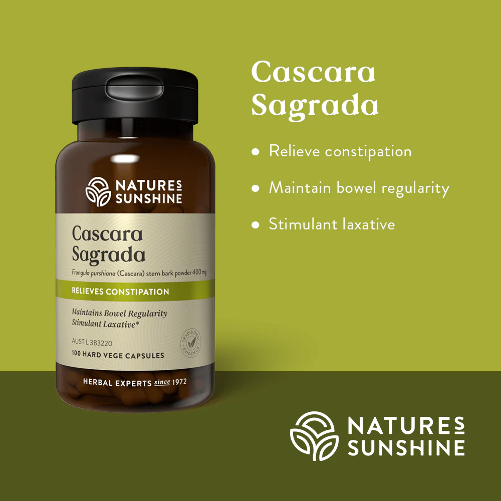 Natures Sunshine Cascara Sagrada 100 Hard Vege Caps