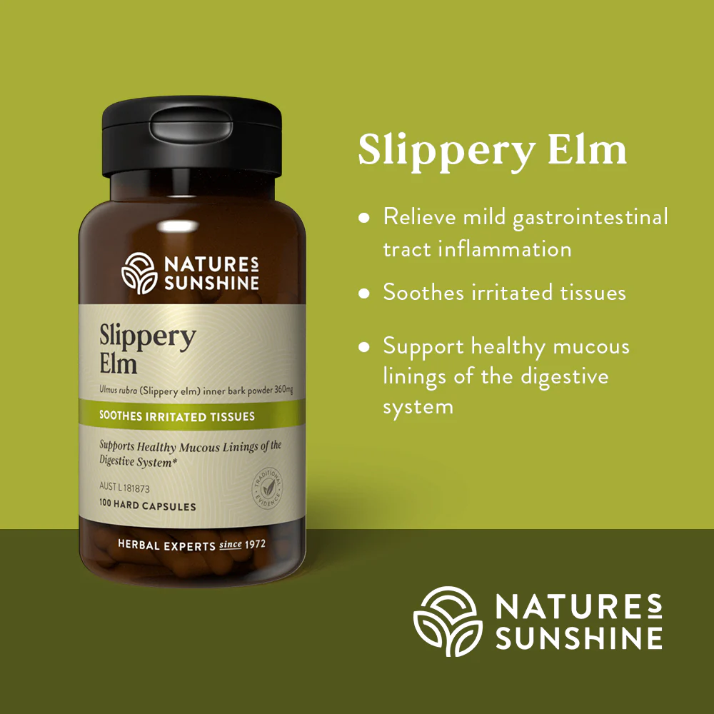 Natures Sunshine Slippery Elm 100 Hard Caps
