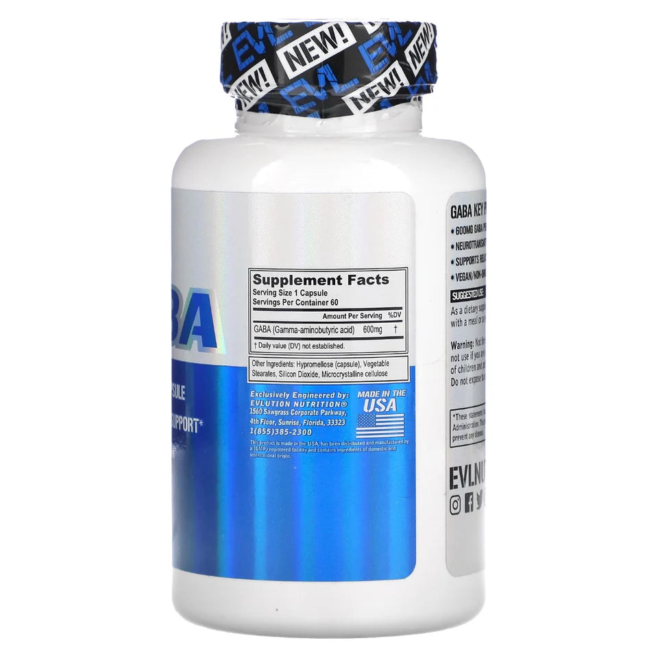 EVL GABA 60 Veggie Capsules