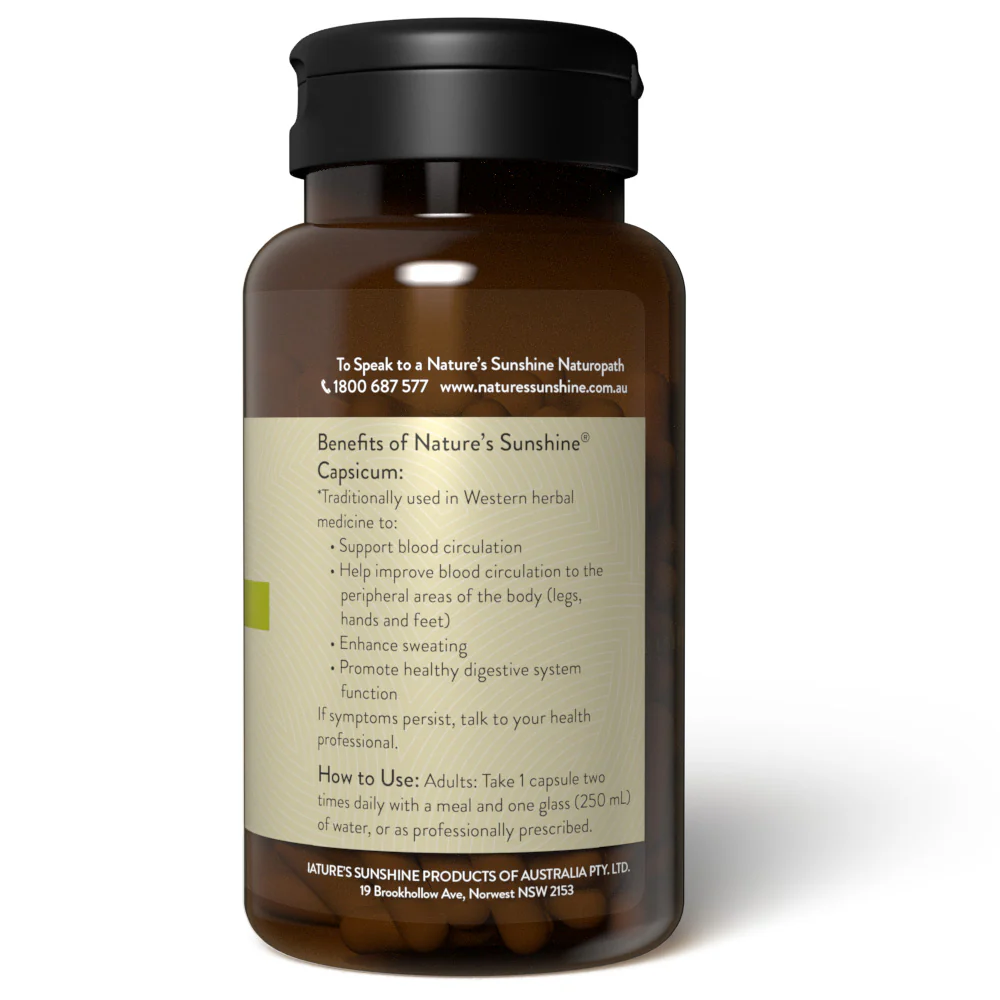 Natures Sunshine Capsicum (Cayenne Pepper) 100 Hard Capsules