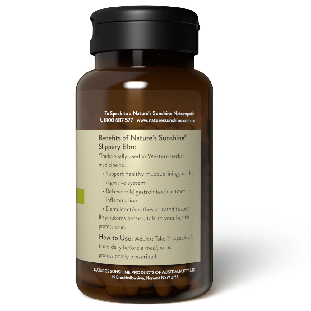 Natures Sunshine Slippery Elm 100 Hard Caps