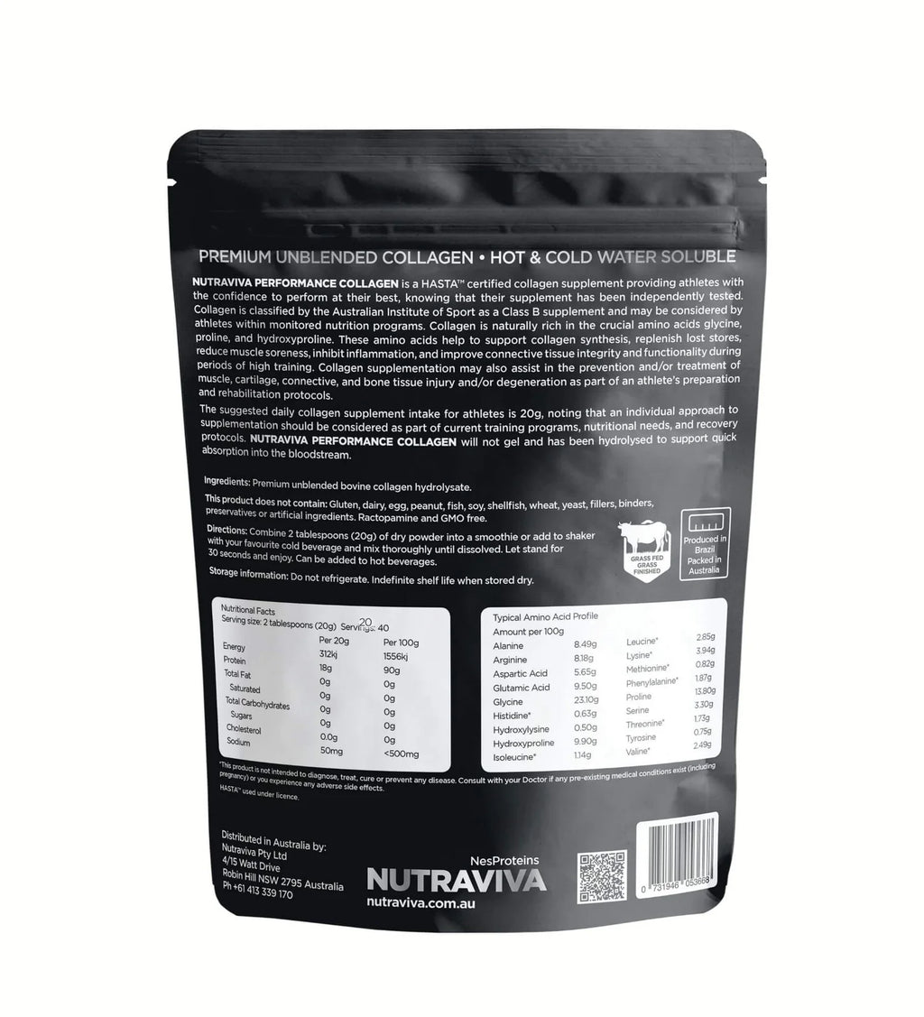 NUTRAVIVA PERFORMANCE COLLAGEN (BEEF) UNFLAVOURED 400G