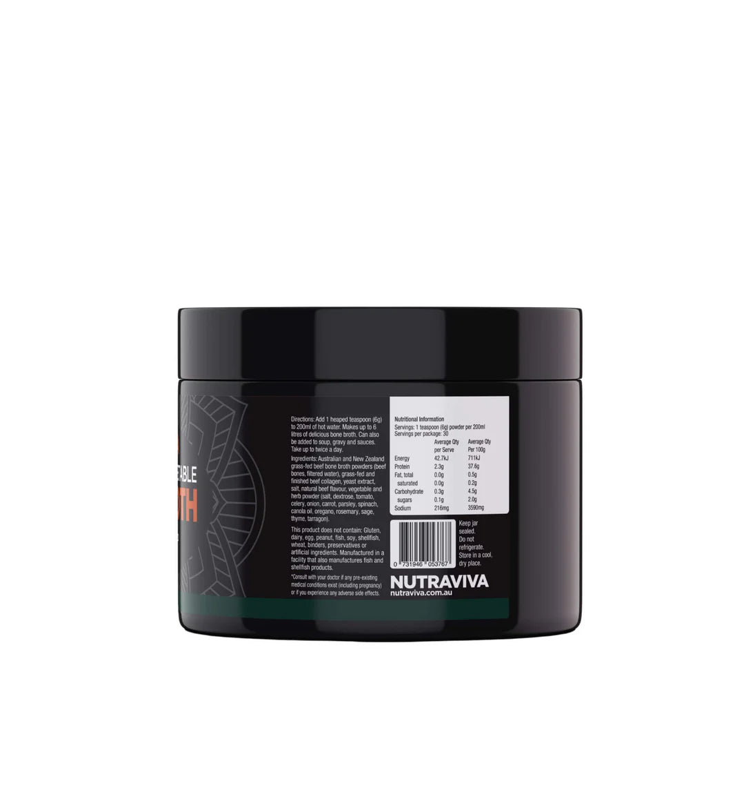 NUTRAVIVA BONE BROTH ROAST BEEF & VEGETABLE 180G